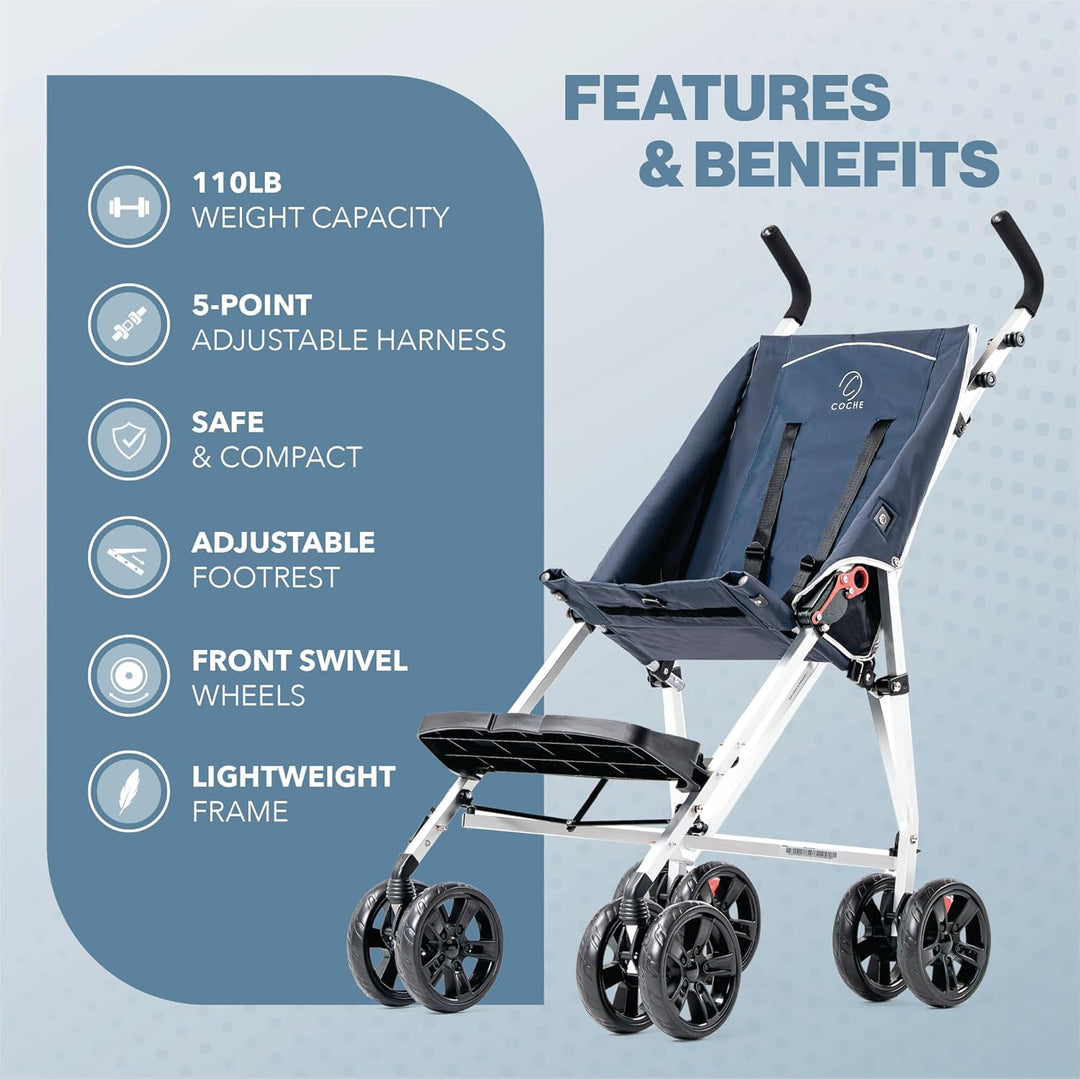 Coche XL Lightweight Special Needs Stroller/Transport Chair, Blue