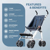 Coche XL Lightweight Special Needs Stroller/Transport Chair, Blue
