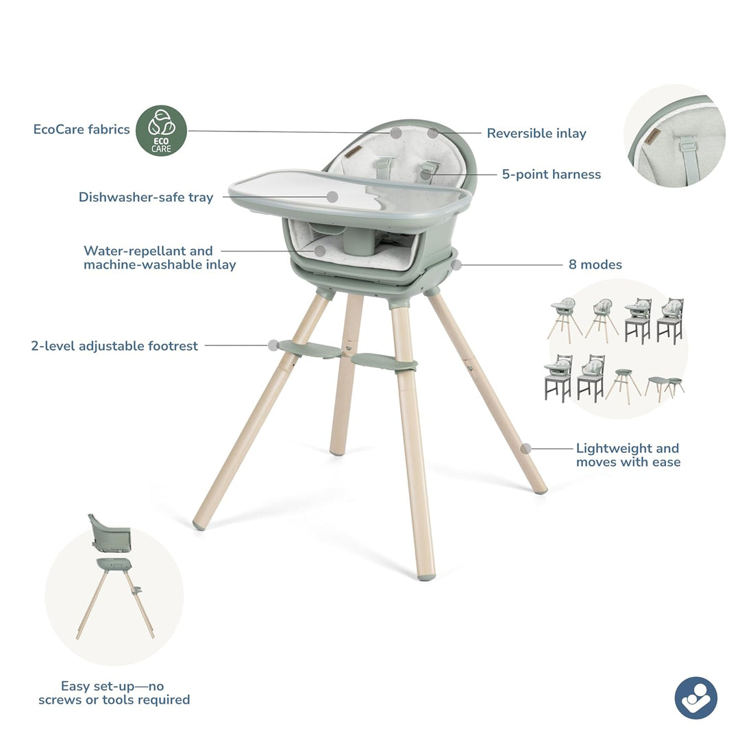 Maxi-Cosi Moa 8-in-1 High Chair - Classic Green