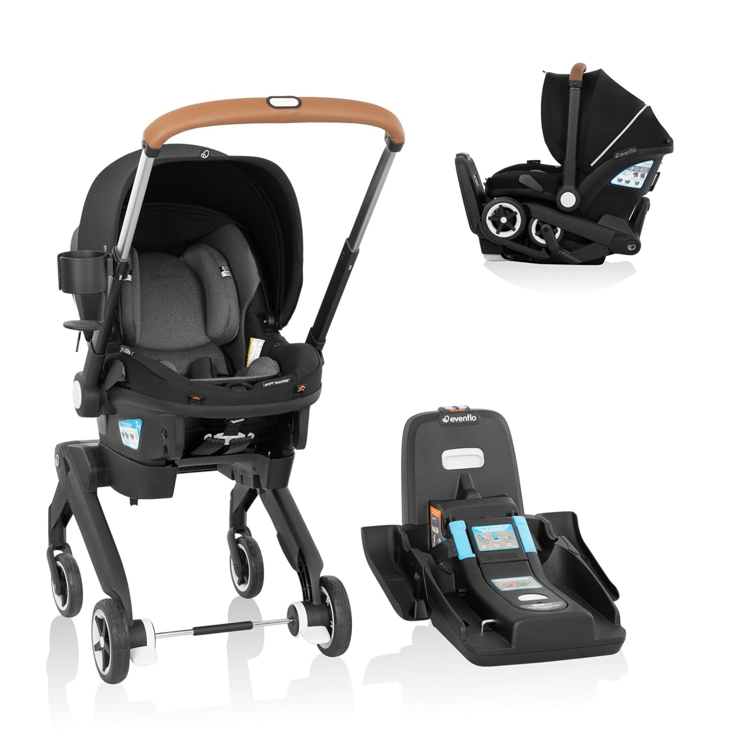 evenflo elite stroller Evenflo Gold Shyft DualRide with Carryall Storage Infant Car Seat and Stroller Combo