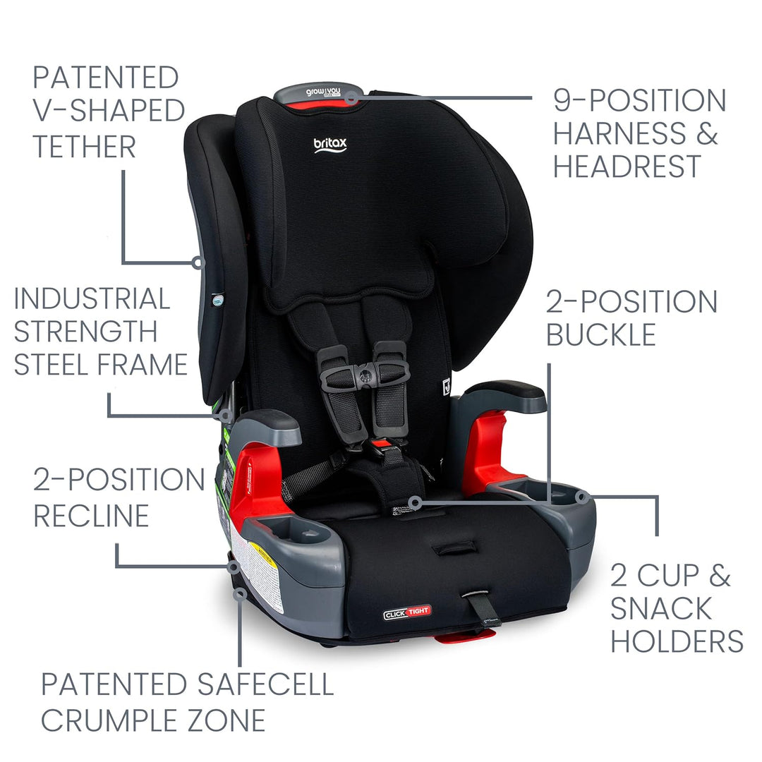 Britax Grow With You ClickTight Harness Booster Car Seat in Black Contour - image 8
