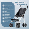 Coche XL Lightweight Special Needs Stroller/Transport Chair, Black