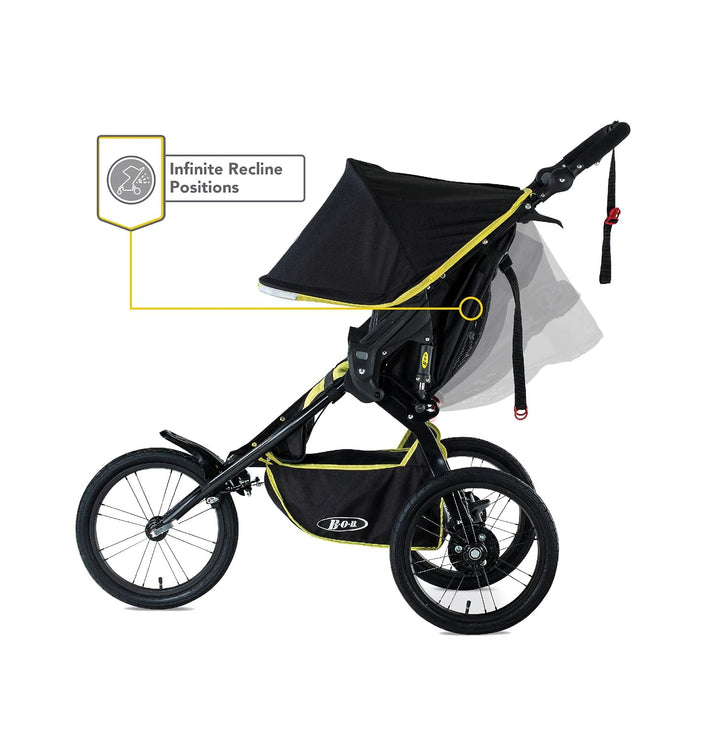 BOB Blaze Citron side view demonstrating seat recline positions