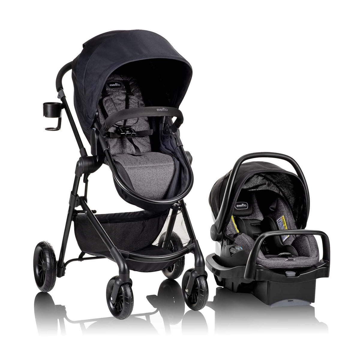 Evenflo Pivot Modular Travel System with SafeMax Car Seat (Casual Gray)