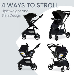 Britax Willow Brook S+ Travel System with Alpine Anti-Rebound Base - Raven Black