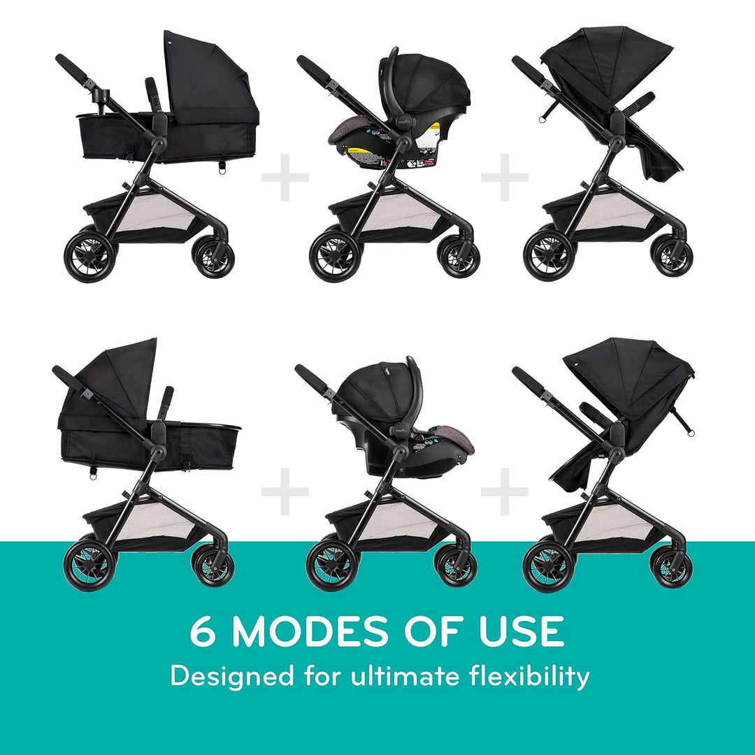 Evenflo Pivot Modular Travel System with SafeMax Car Seat (Casual Gray)