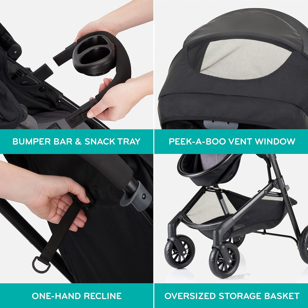 Evenflo Pivot Modular Travel System with SafeMax Car Seat (Casual Gray)