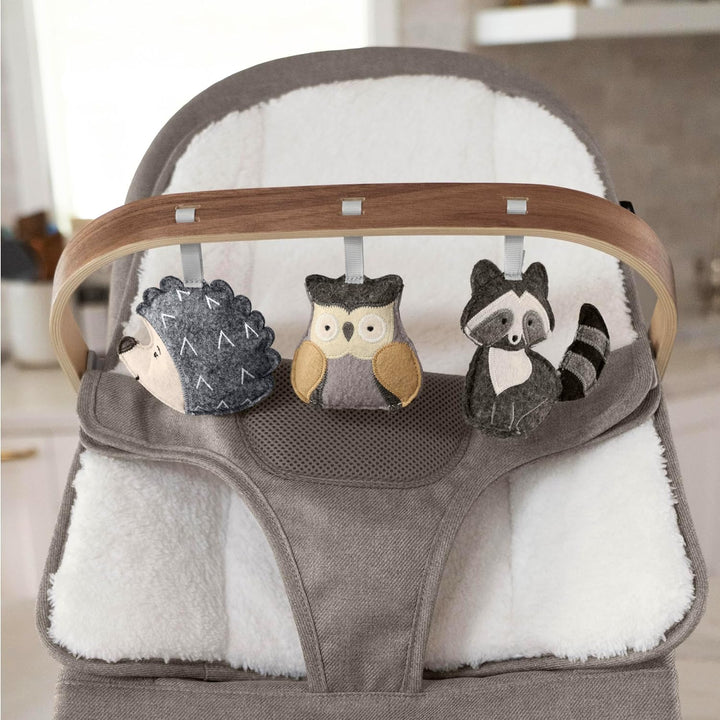 UPPAbaby Mira Bouncer Toy Bar - Forest Fun (Grey / Walnut Wood)