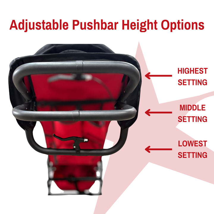 Adaptive Star Axiom IMPROV 3 Mobility Push Chair - Navy adjustable pushbar 