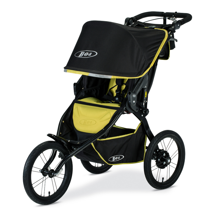 BOB Blaze Performance Jogging Stroller in Citron, front three-quarter view