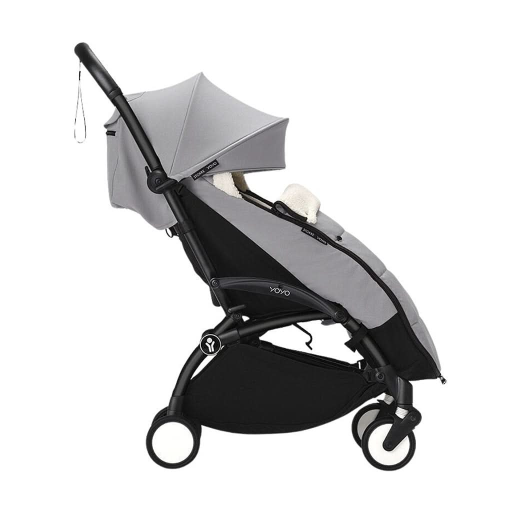 BABYZEN YOYO Footmuff in Grey - installed side view