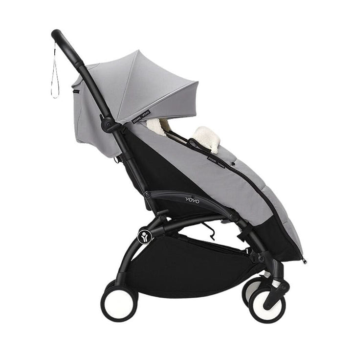 BABYZEN YOYO Footmuff in Grey - installed side view