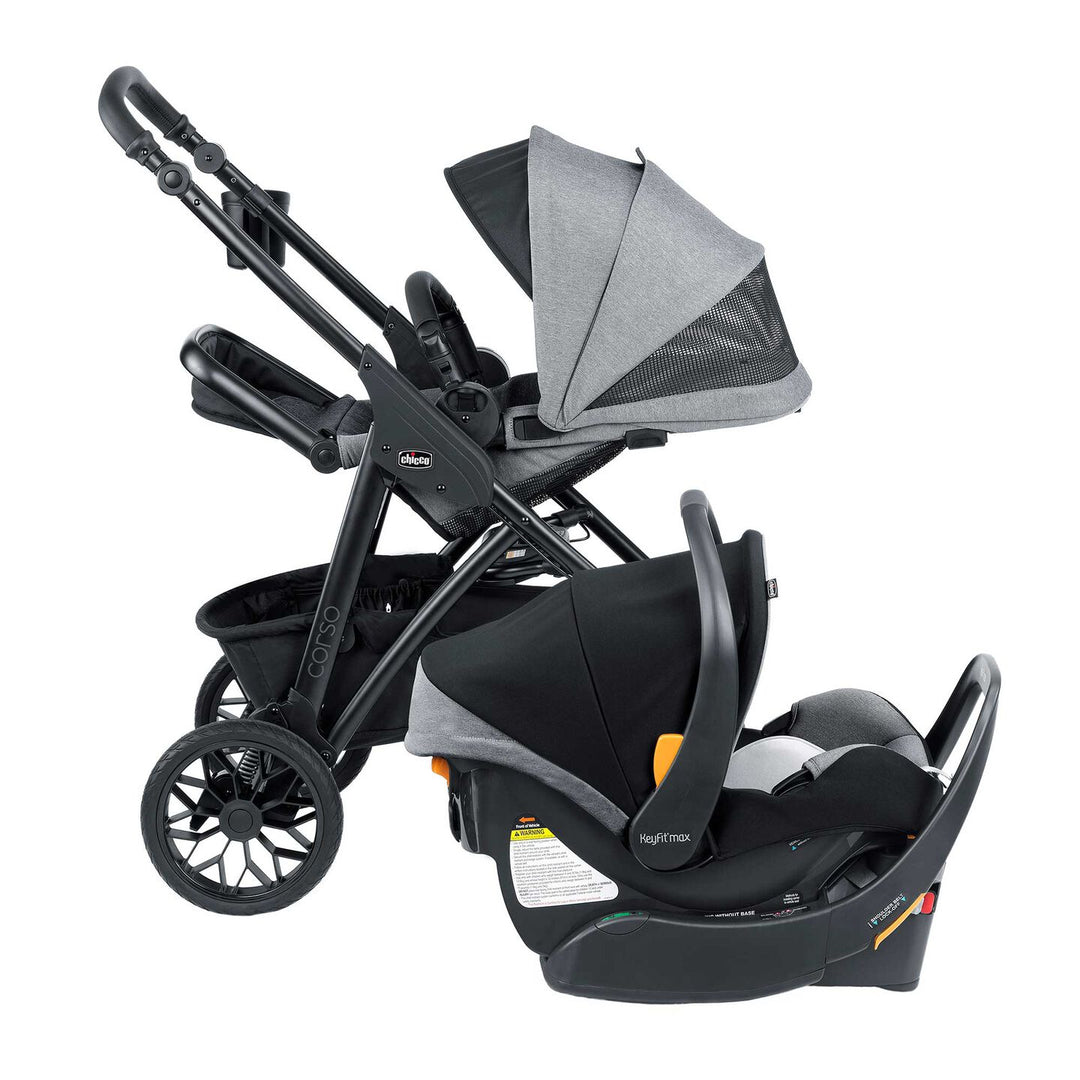 Chicco Corso LE ClearTex Modular Travel System in Canyon, side profile views