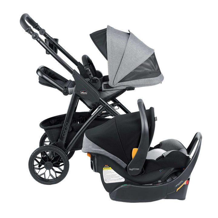 Chicco Corso LE ClearTex Modular Travel System in Canyon, side profile views