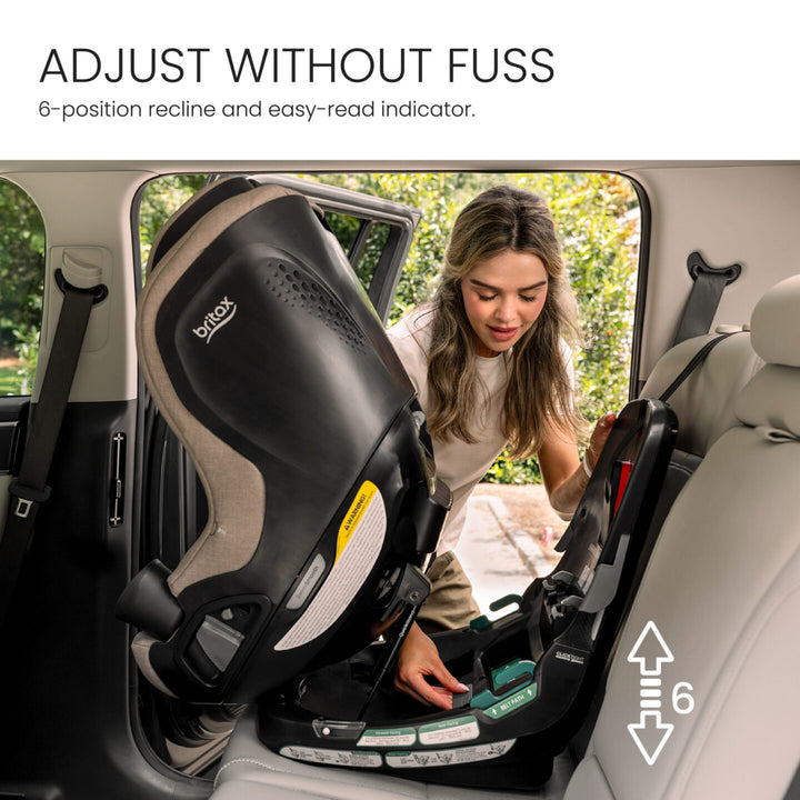 Britax Galaxy360 Slim Rotating Convertible Car Seat - Teak - six-position recline adjustment 
