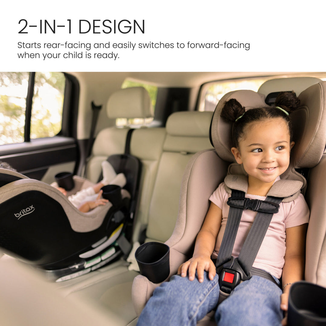 Britax Galaxy360 Slim Rotating Convertible Car Seat - Teak - rear-facing and forward-facing 2-in-1 design 