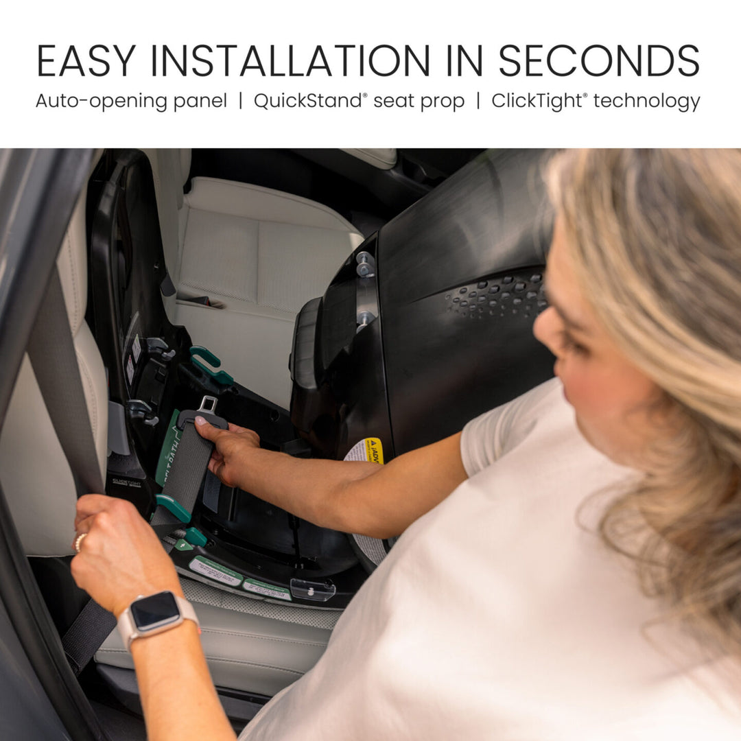 Britax Galaxy360 Slim Rotating Convertible Car Seat - Teak - ClickTight installation 