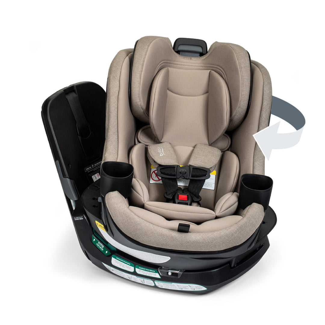 Britax Galaxy360 Slim Rotating Convertible Car Seat - Teak - seat shown rotating with SwivelSmooth #color_teak