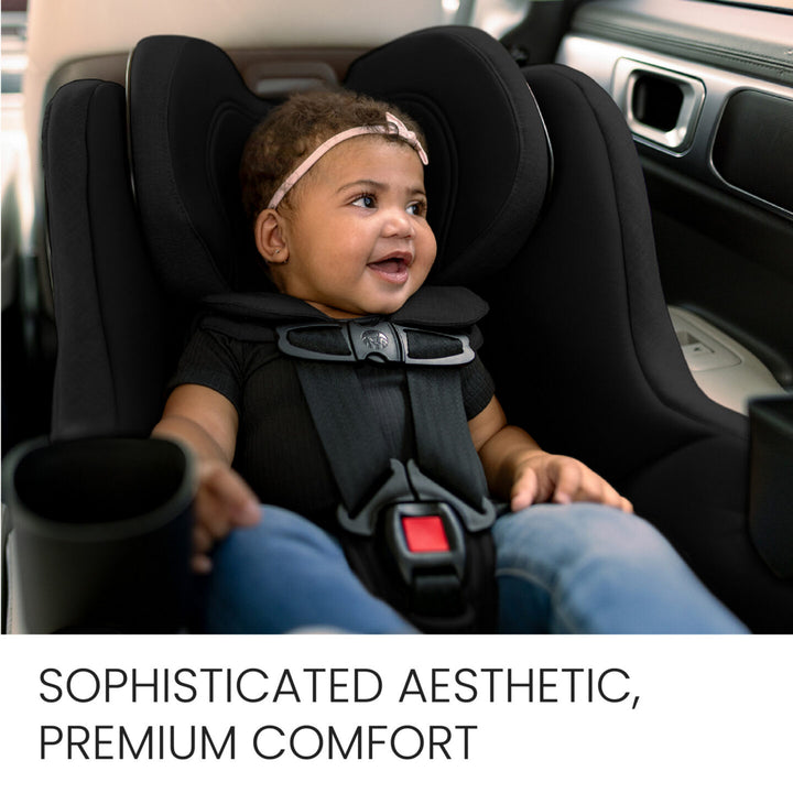 Britax Galaxy360 Slim Rotating Convertible Car Seat - Raven Black - premium comfort fabrics 