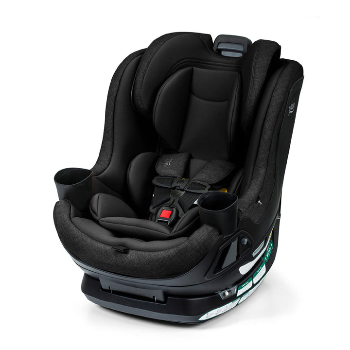 Britax Galaxy360 Slim Rotating Convertible Car Seat - Raven Black - angled front view 