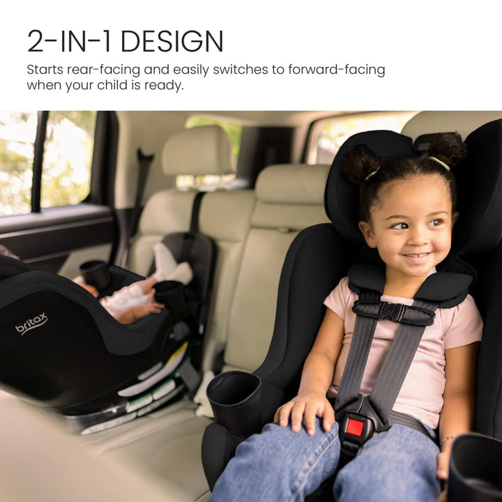 Britax Galaxy360 Slim Rotating Convertible Car Seat - Raven Black - rear-facing and forward-facing 2-in-1 design 