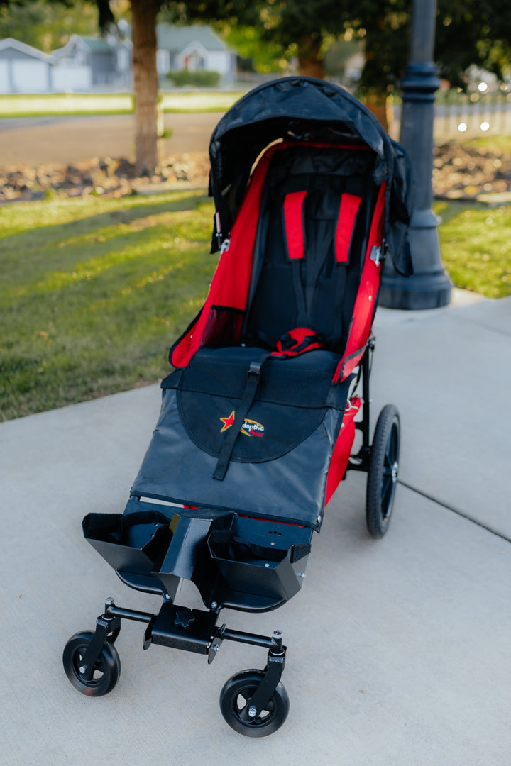 Adaptive Star Axiom Endeavour push chair with the swivel wheel axis kit installed; push chair not included