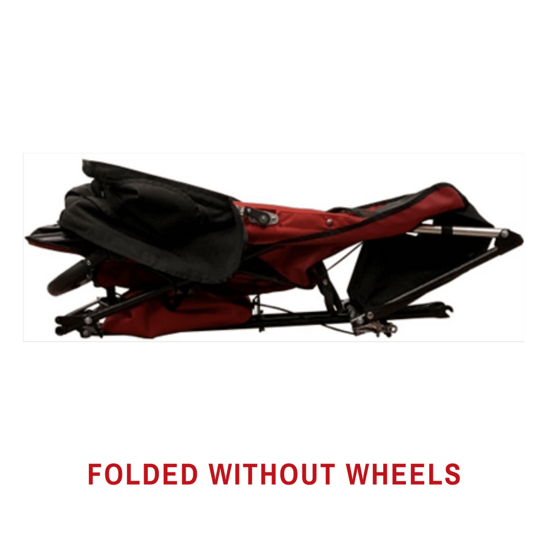 Adaptive Star Axiom IMPROV 2 Mobility Push Chair - Red folded without wheels 