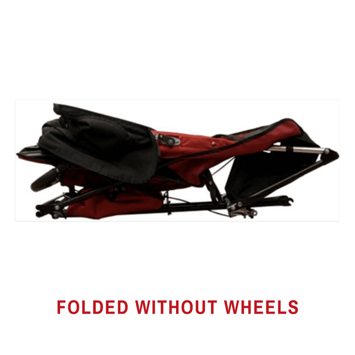 Adaptive Star Axiom IMPROV 2 Mobility Push Chair - Red folded without wheels 