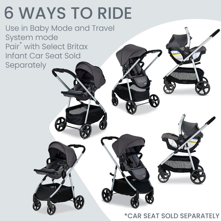 Britax Grove Modular Stroller - Pindot Stone - official product view 4