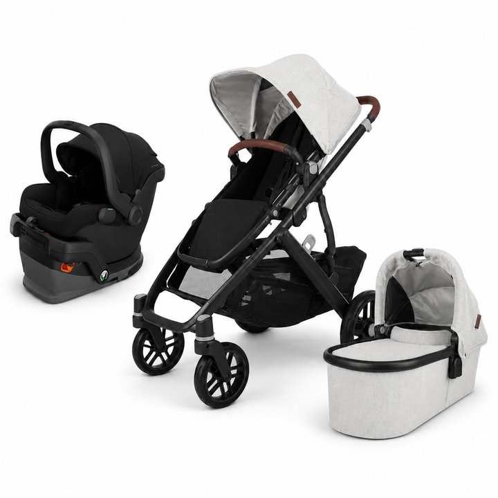 UPPAbaby Vista V2 + Mesa V3 Travel System Bundle - Anthony / James (White &amp; Grey Chenille / Black)