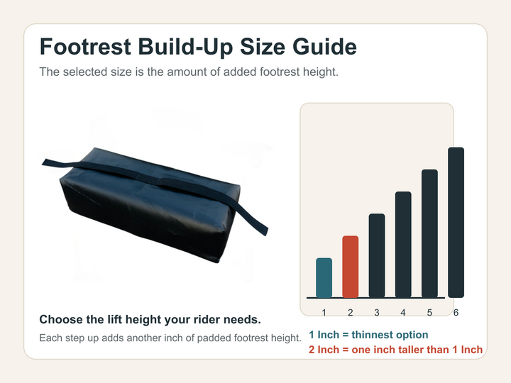 Adaptive Star Footrest Build-Up - size guide