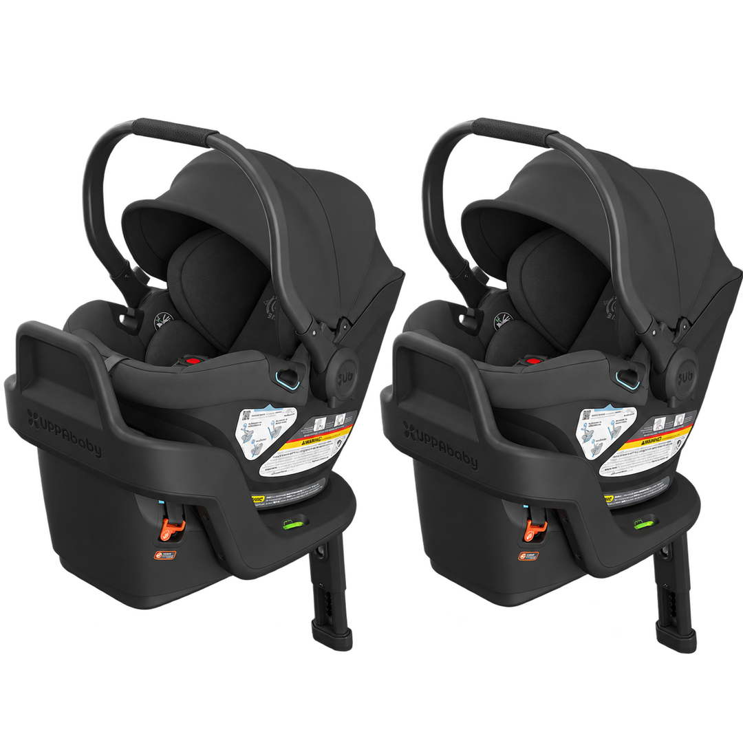 UPPAbaby Aria V2 Twin Car Seat & Base 2-Pack — Jake — all included components