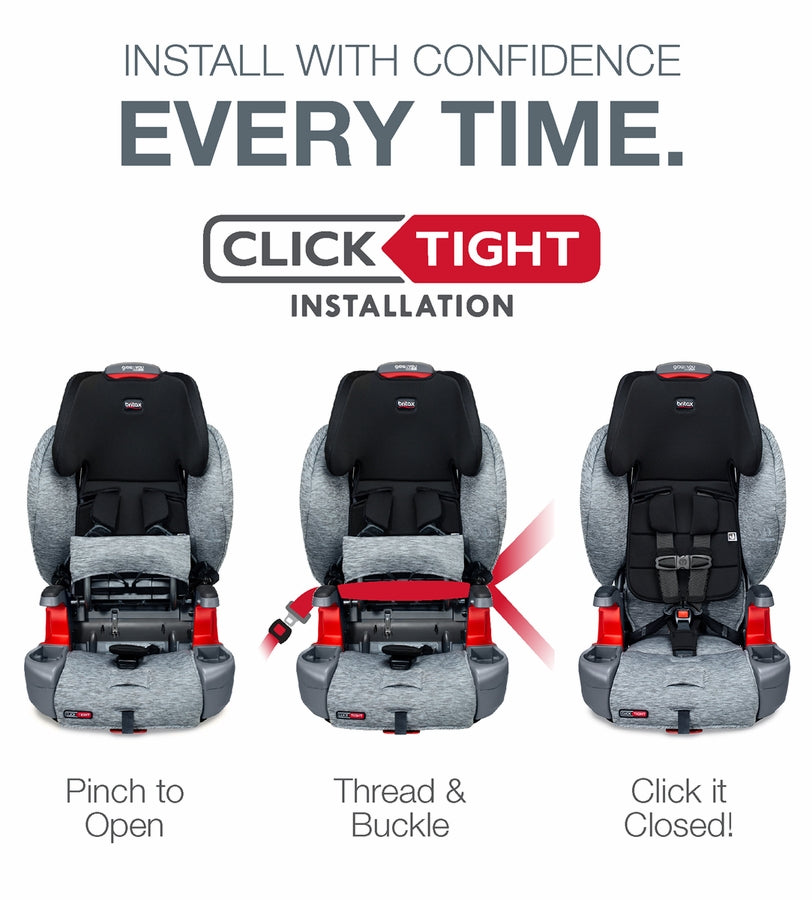 BRITAX Grow With You Harness-to-Booster Car Seat with ClickTight Clean Comfort Black