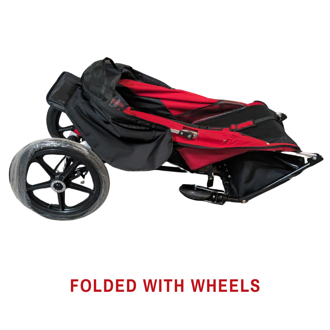 Adaptive Star Axiom LASSEN 2 Lassen Push Chair - Red folded with wheels 