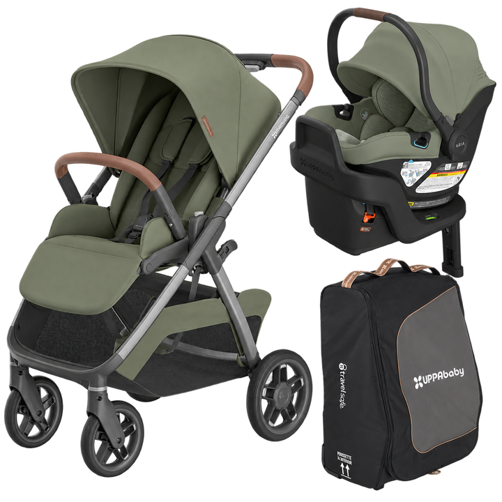 UPPAbaby Kona + Aria V2 + Travel Bag Bundle — Evelyn — all included components