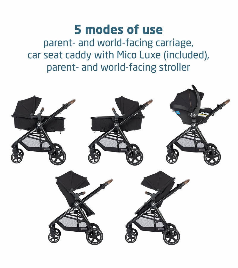 Maxi-Cosi 2026 Zelia 2 Luxe 5-in-1 Modular Travel System - New Hope Black