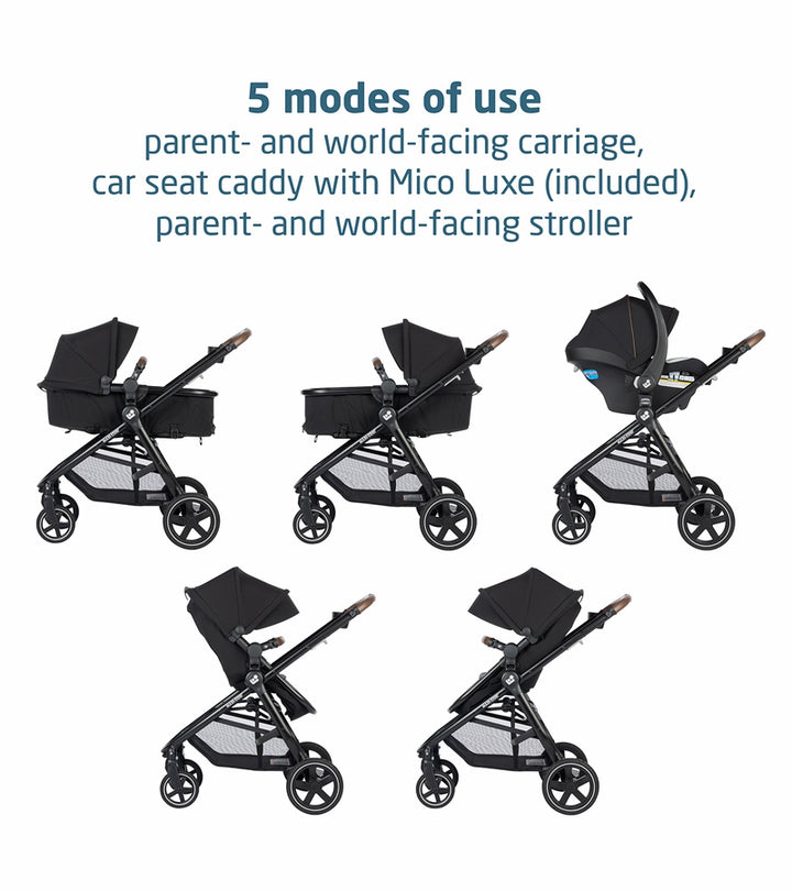 Maxi-Cosi 2026 Zelia 2 Luxe 5-in-1 Modular Travel System - New Hope Black
