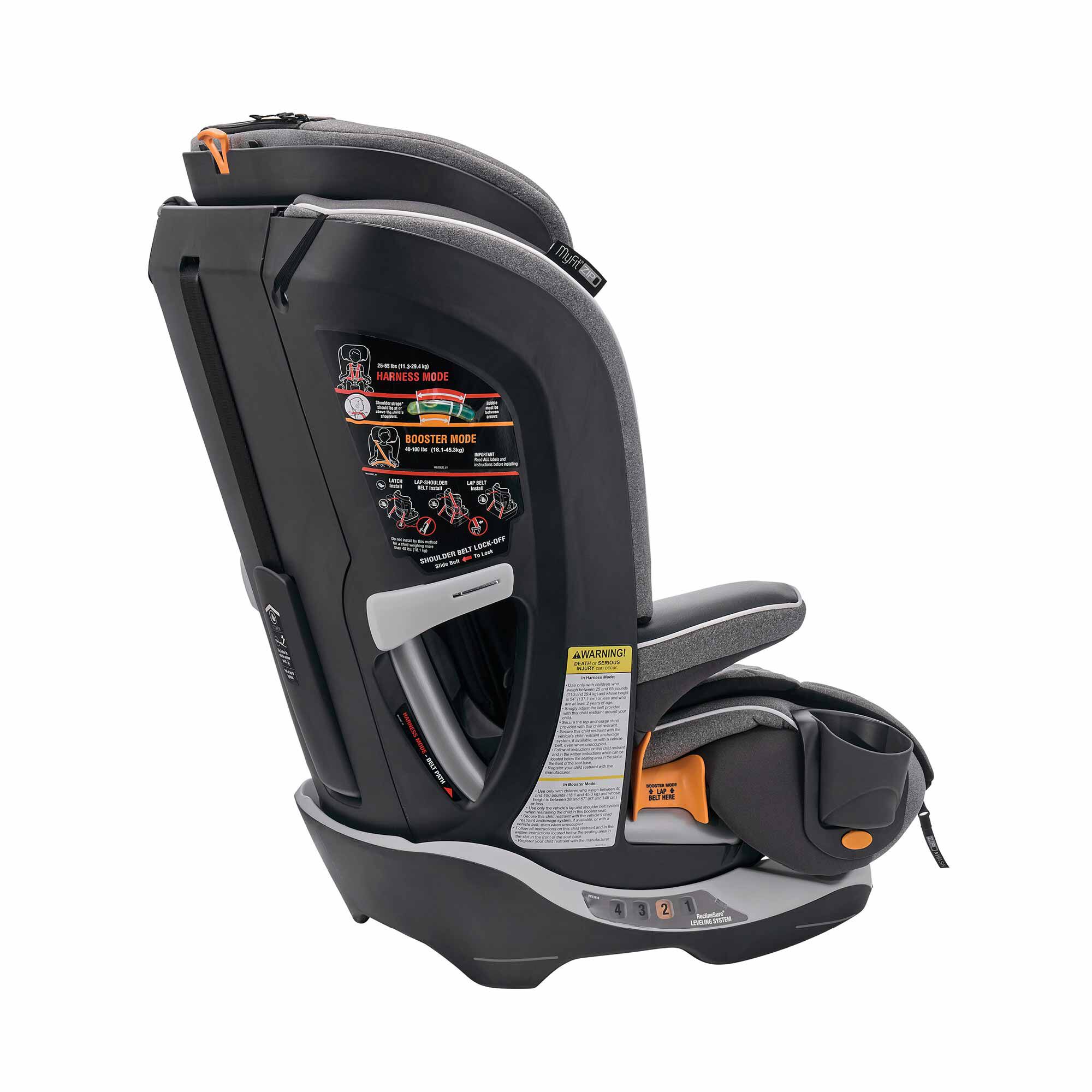 Chicco MyFit Zip Harness Booster Car Seat - Granite