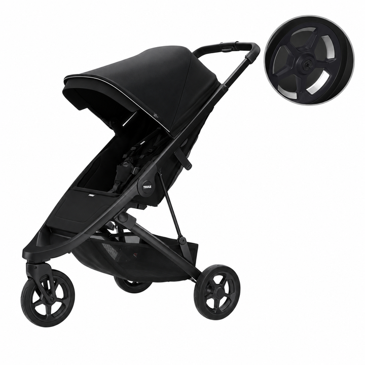 Thule Spring Stroller with Free Reflect Wheel Kit - Black bundle cover