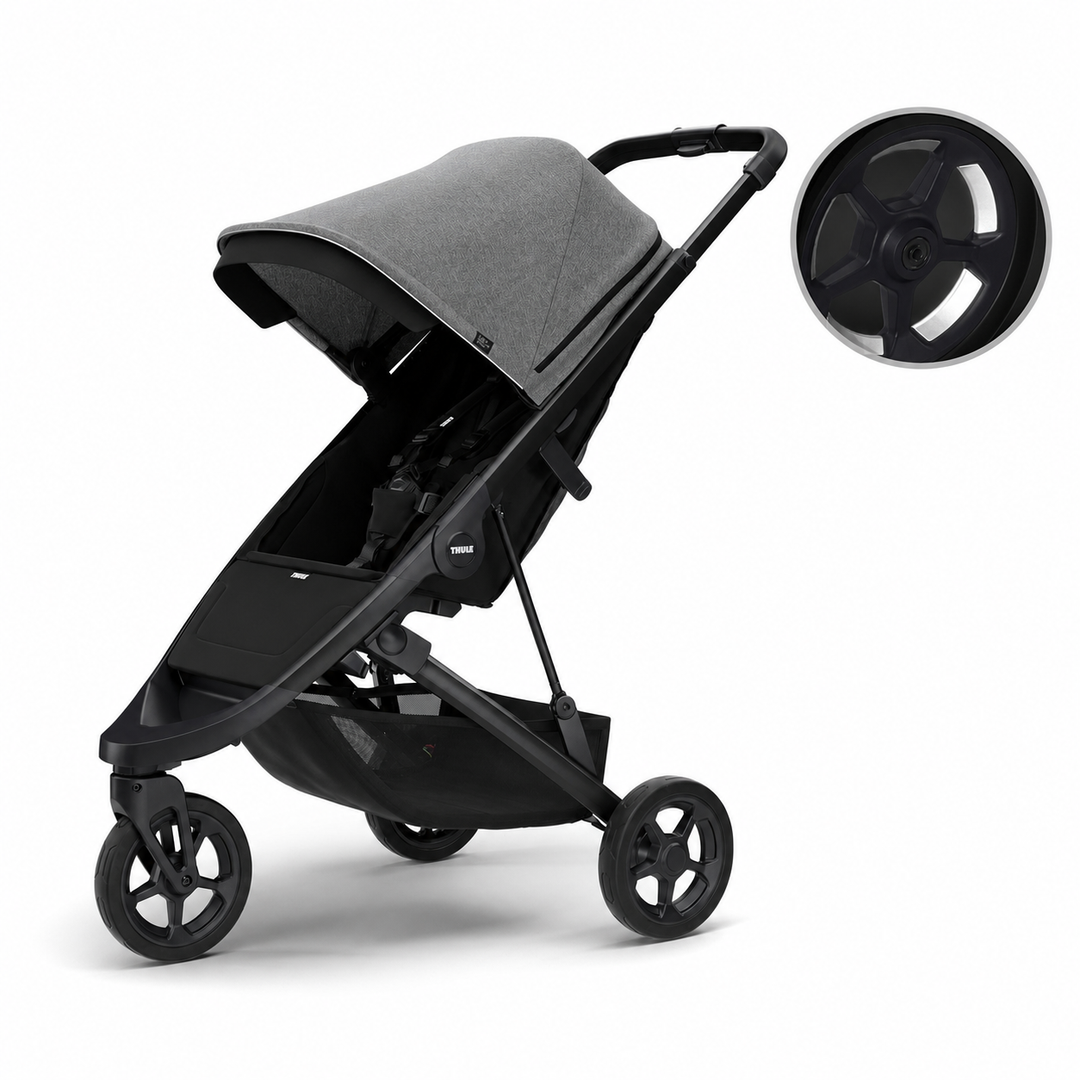 Thule Spring Stroller with Free Reflect Wheel Kit - Grey Melange bundle cover