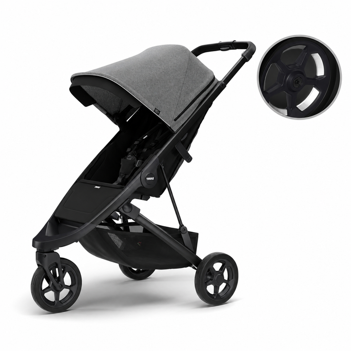 Thule Spring Stroller with Free Reflect Wheel Kit - Grey Melange bundle cover