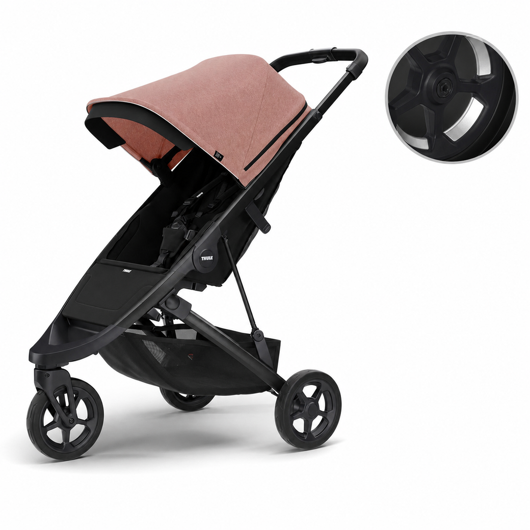 Thule Spring Stroller with Free Reflect Wheel Kit - Misty Rose bundle cover
