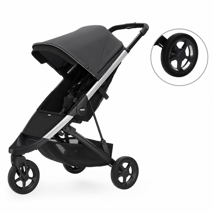 Thule Spring Stroller with Free Reflect Wheel Kit - Shadow Grey bundle cover