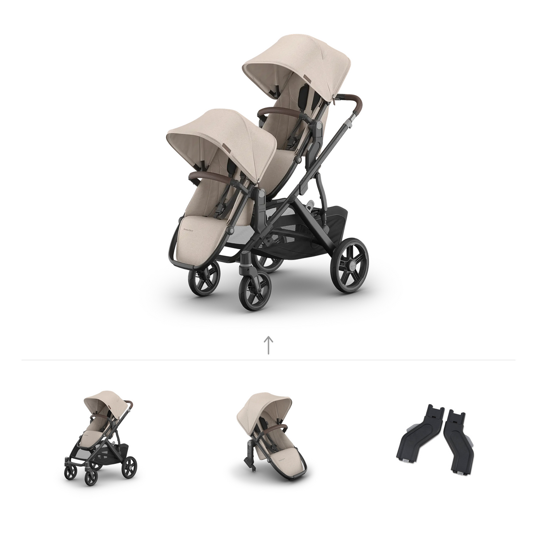 UPPAbaby Vista V3 Growing Family Double Stroller in Ada — official parent-use configuration and all included components — CK parent-use V3