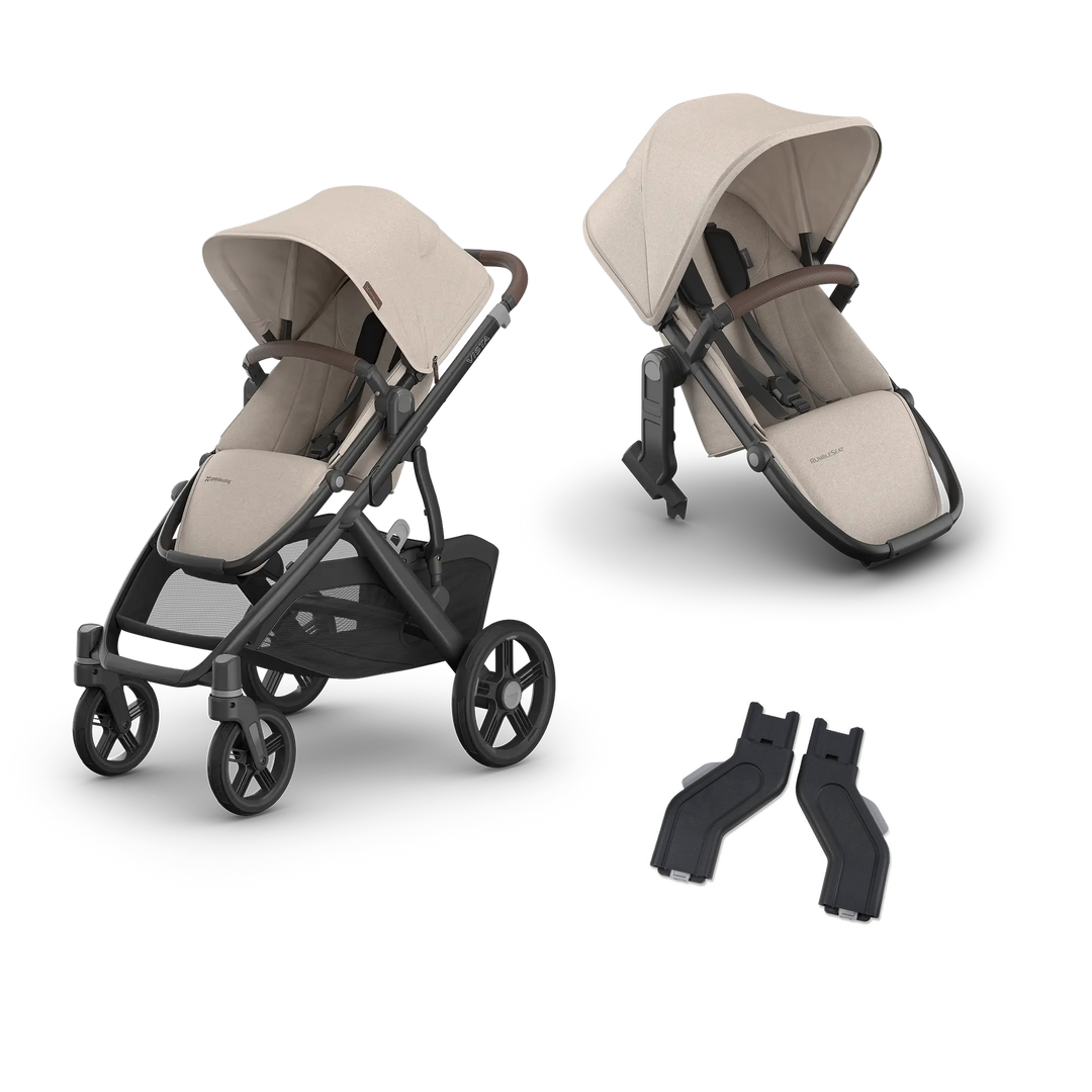UPPAbaby Vista V3 Growing Family Double Stroller in Ada — exact-color transparent all-components cover — CK transparent exact V4