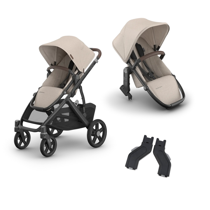 UPPAbaby Vista V3 Growing Family Double Stroller in Ada — exact-color transparent all-components cover — CK transparent exact V4