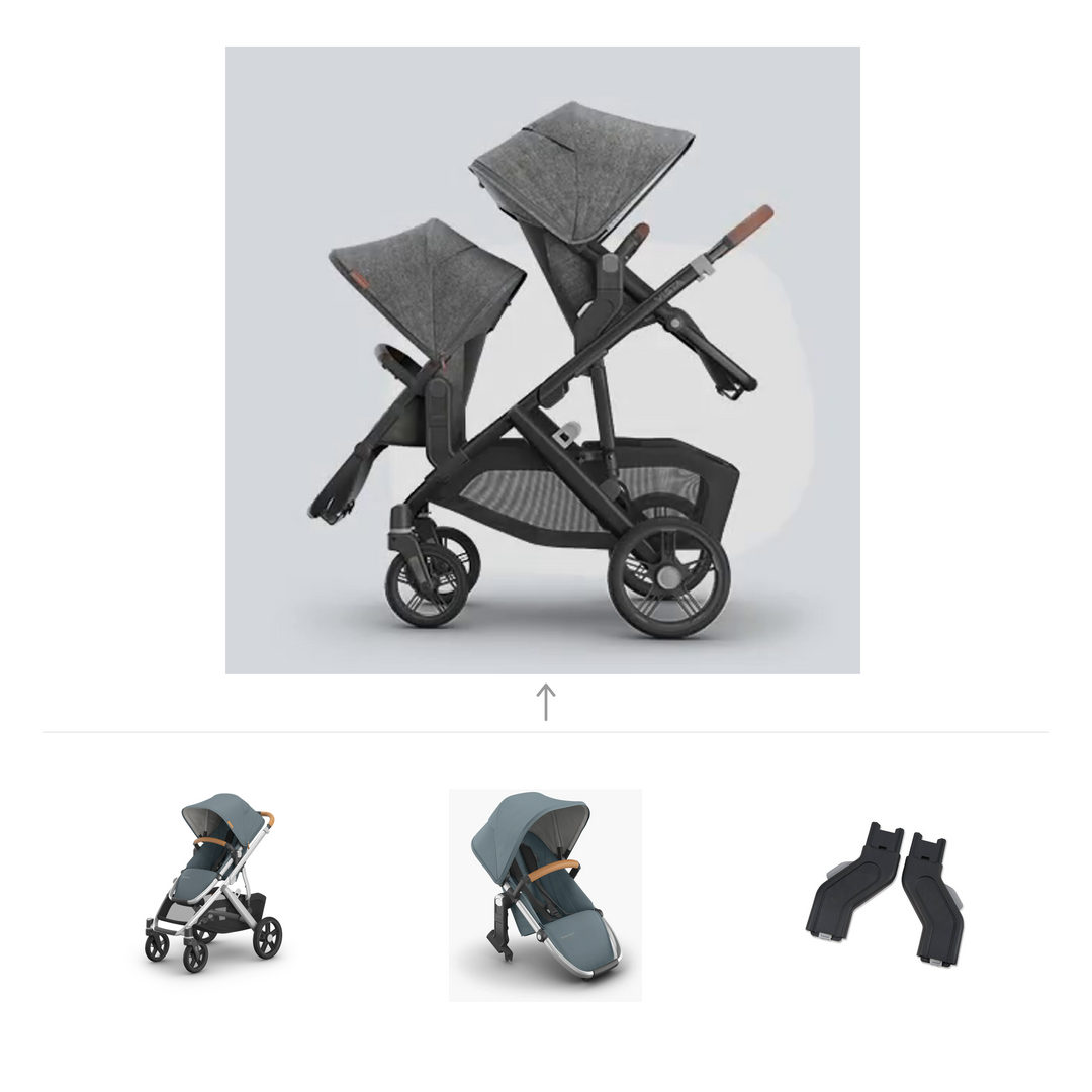 UPPAbaby Vista V3 Growing Family Double Stroller in Callum — official parent-use configuration and all included components — CK parent-use V3