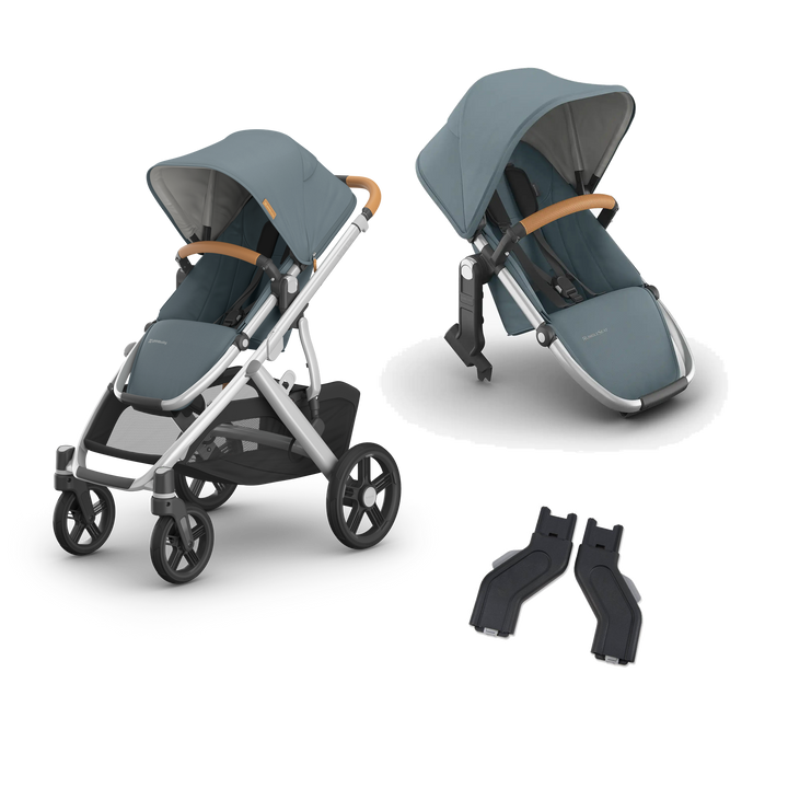 UPPAbaby Vista V3 Growing Family Double Stroller in Callum — exact-color transparent all-components cover — CK transparent exact V4