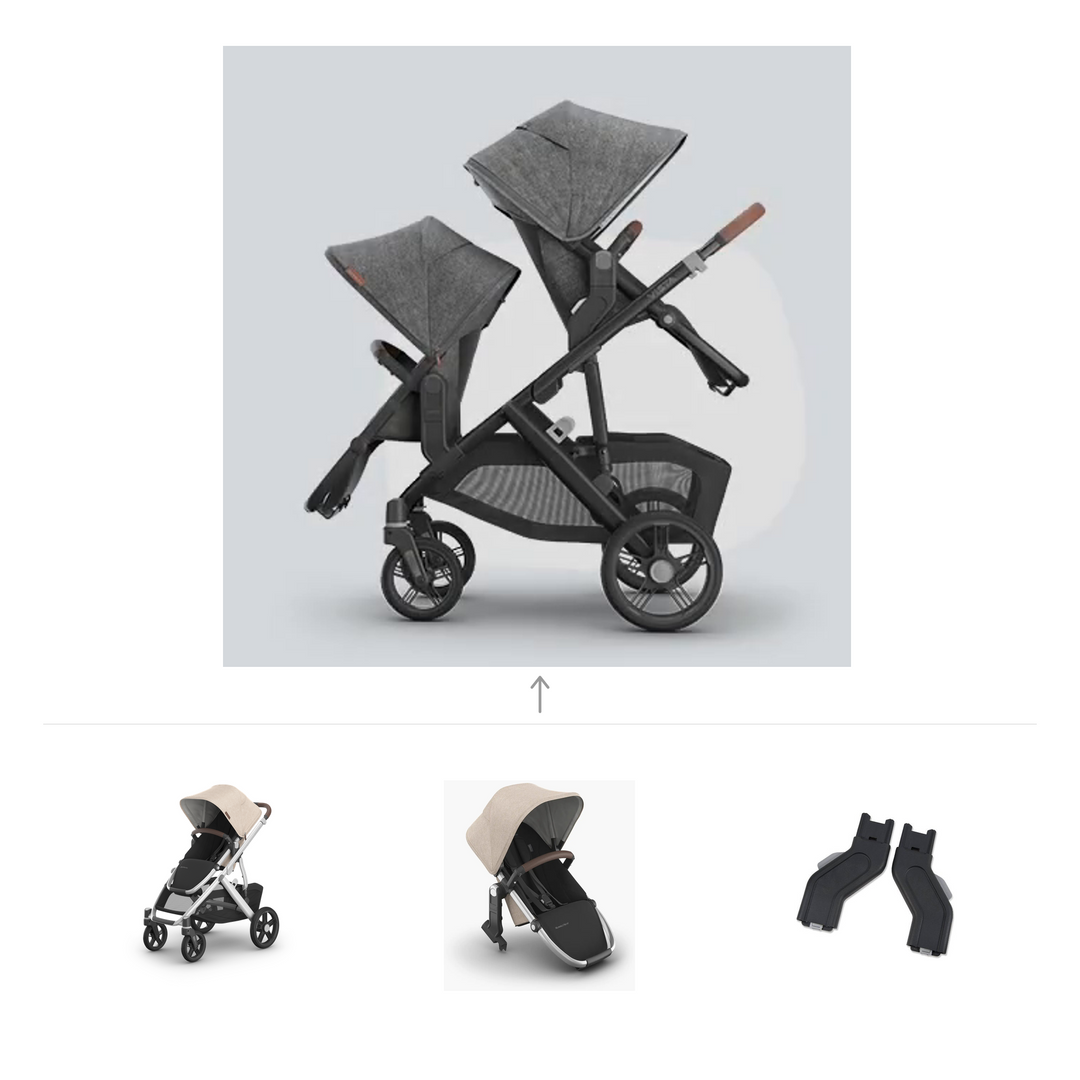 UPPAbaby Vista V3 Growing Family Double Stroller in Declan — official parent-use configuration and all included components — CK parent-use V3