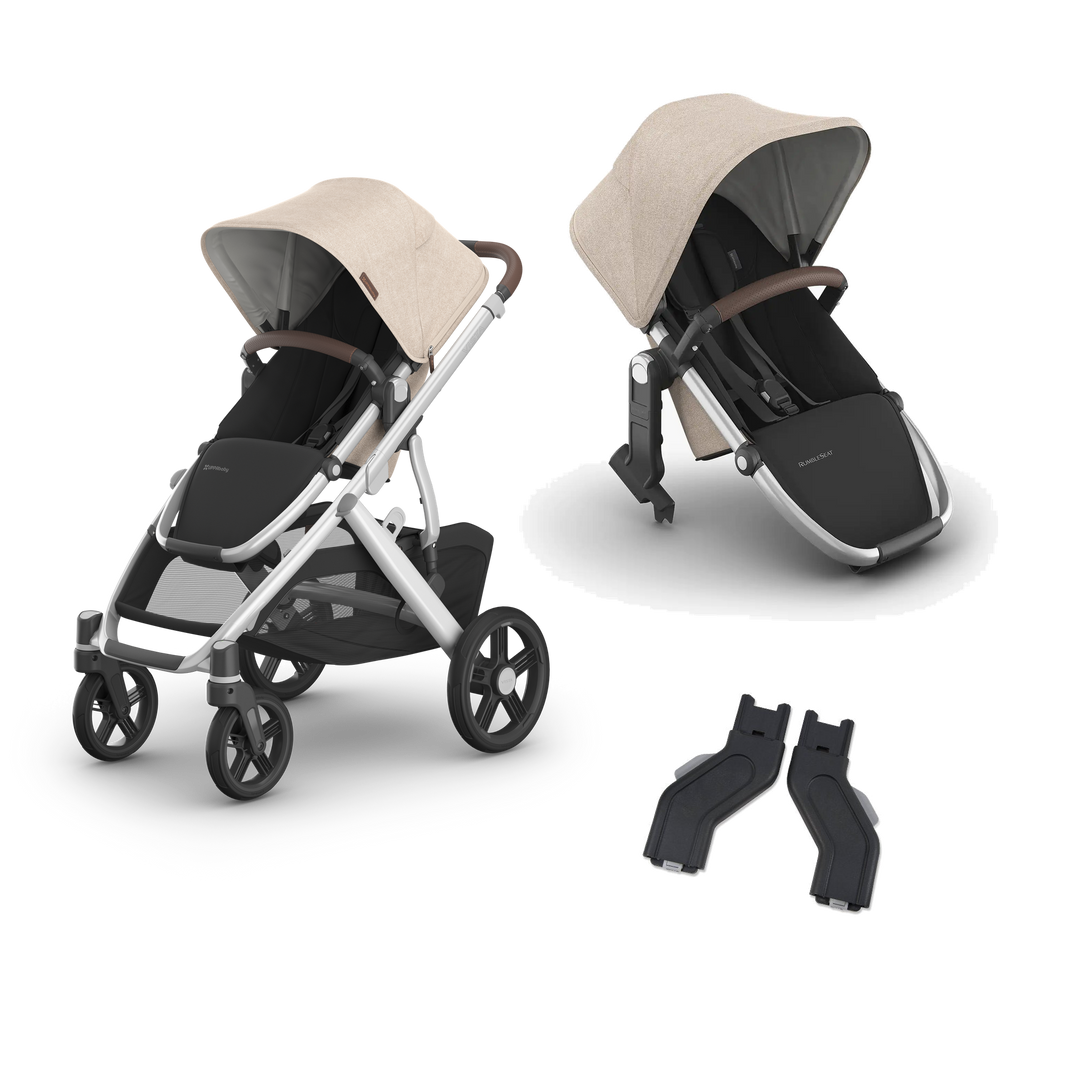 UPPAbaby Vista V3 Growing Family Double Stroller in Declan — exact-color transparent all-components cover — CK transparent exact V4